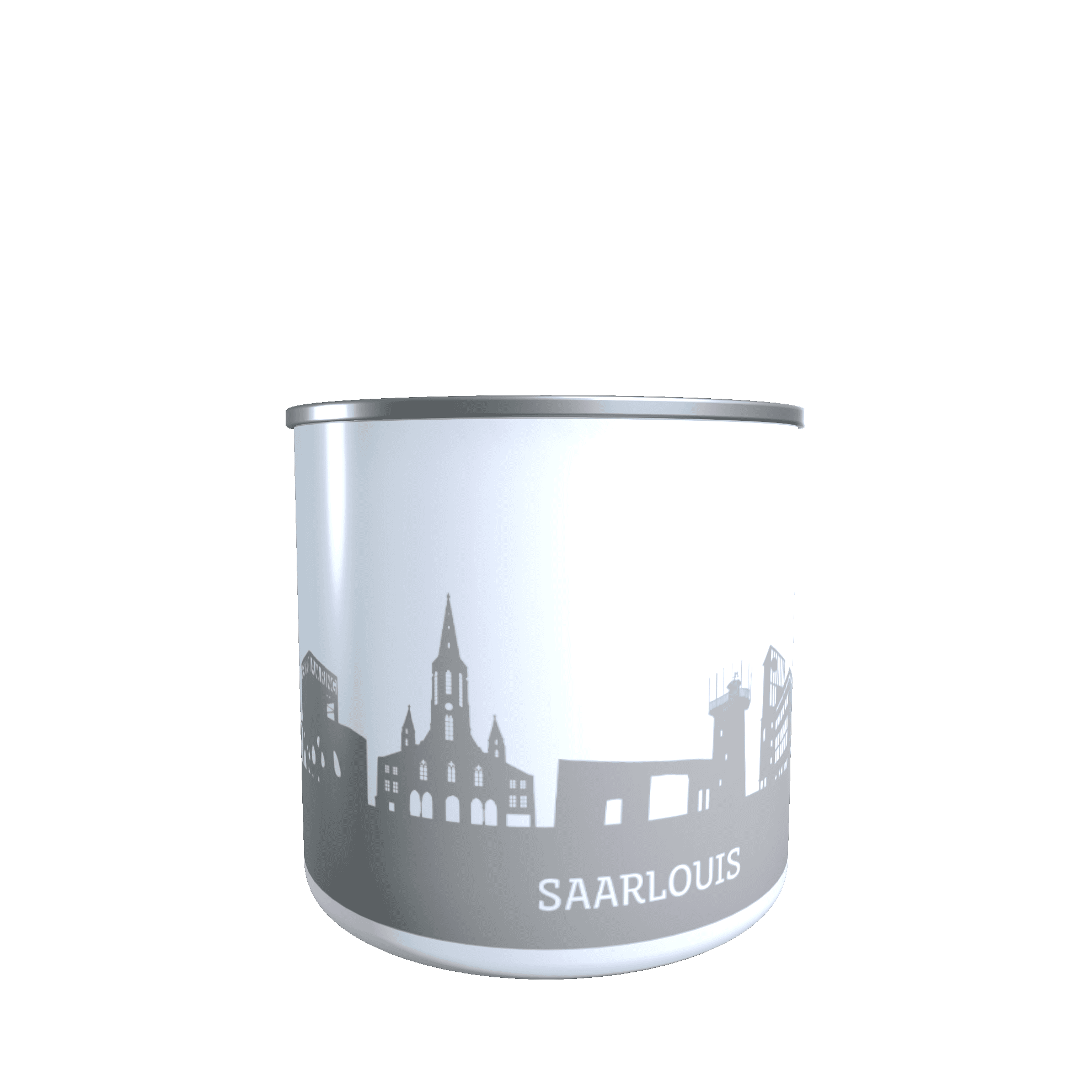 Emaille_SLS_grau_Right Emaille-Tasse Saarlouis