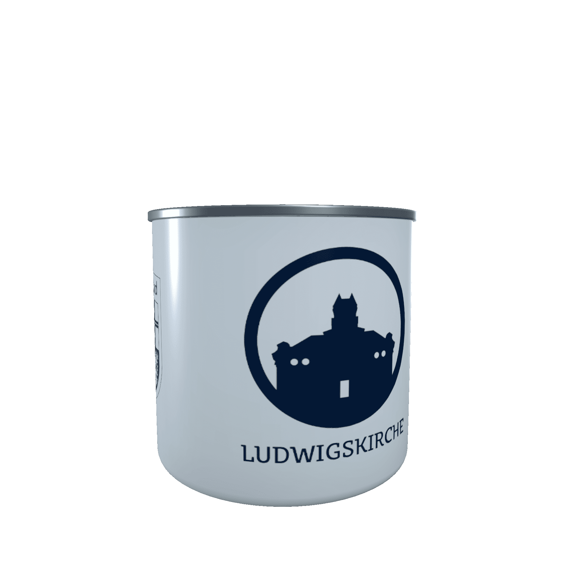 SB_Ludwigskirche_dunkelblau_Right Emaille-Tasse Silhouette Ludwigskirche Saarbrücken