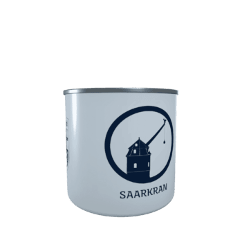 Emaille-Tasse Silhouette Saarkran Saarbrücken