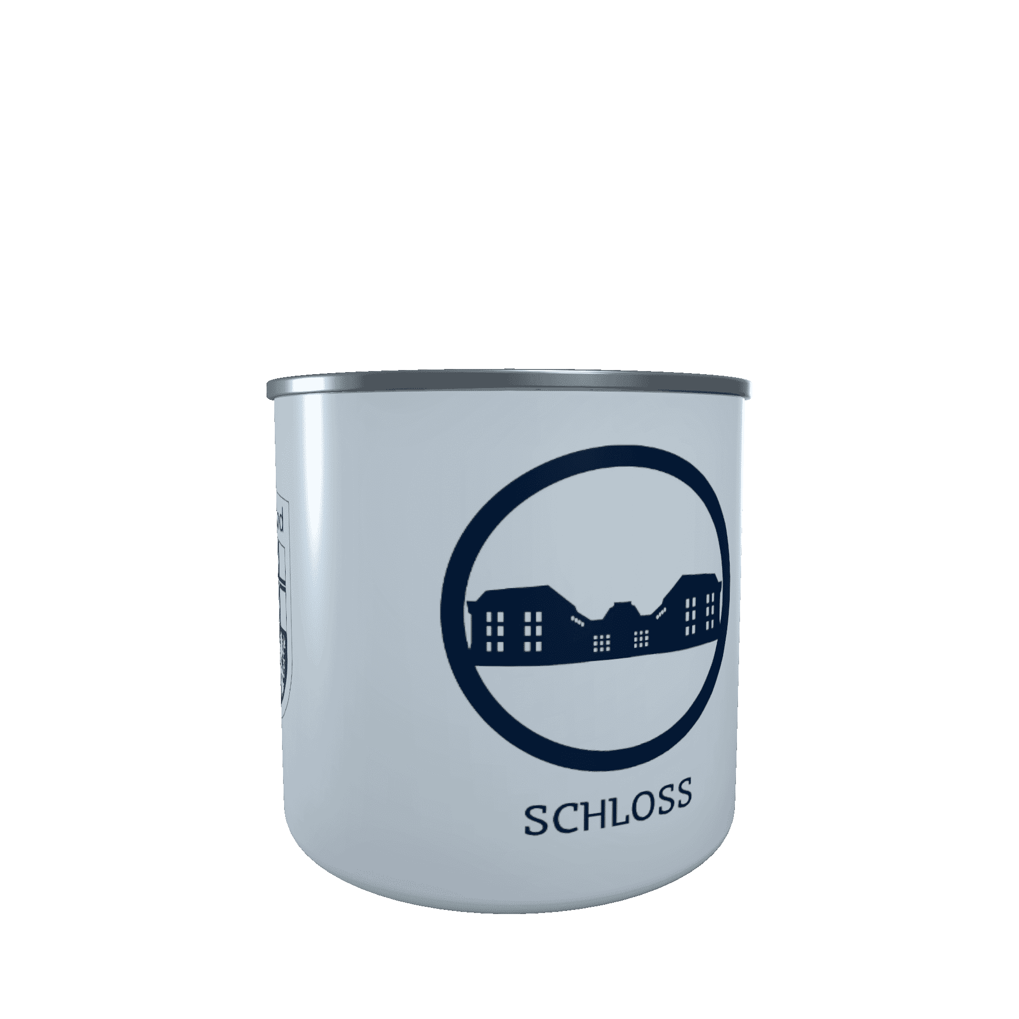 Emaille-Tasse Silhouette Schloss Saarbrücken