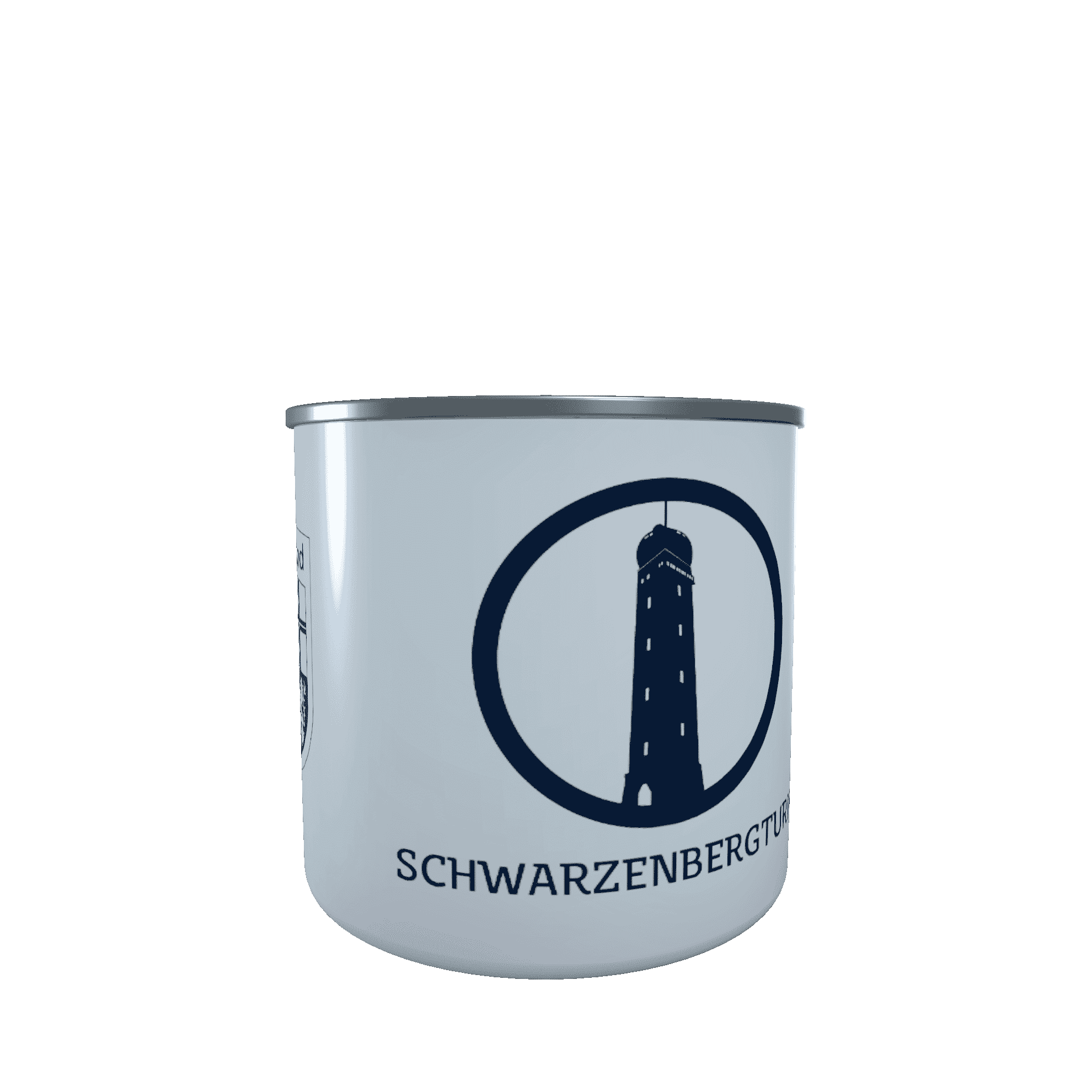 SB_Schwarzenbergturm_dunkelblau_Right Emaille-Tasse Silhouette Schwarzenbergturm Saarbrücken