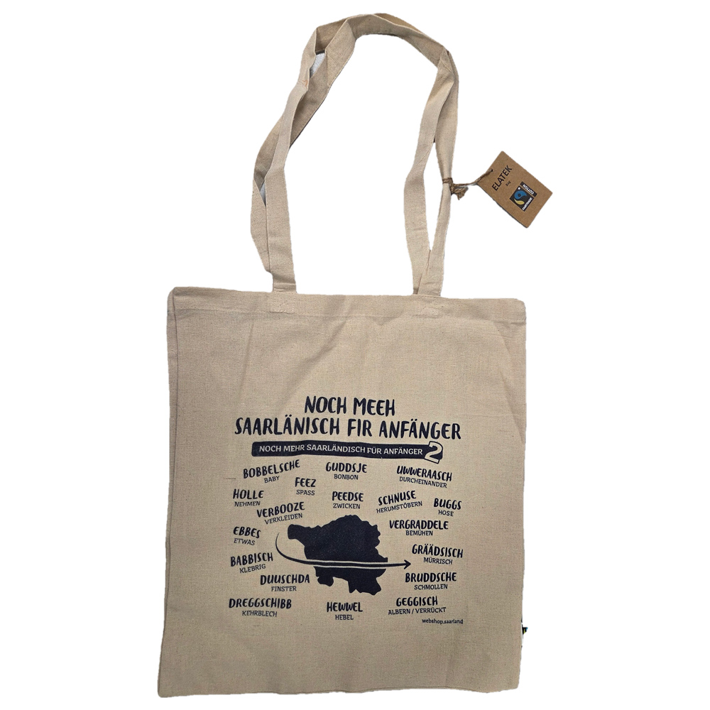 tasche2_1 Tasche "Noch meeh Saarlänisch fir Anfänger 2"