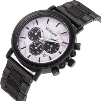woodwear - Naturzeit - Holz-Chronograph, schwarzer Edelstahl