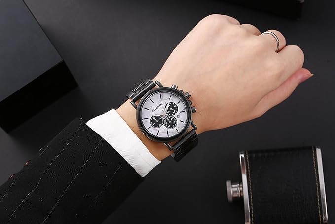 woodwear - Naturzeit - Holz-Chronograph, schwarzer Edelstahl woodwear - Naturzeit - Holz-Chronograph, schwarzer Edelstahl