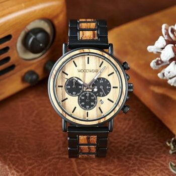 woodwear - Zeitgeist - Stilvoller Herren-Chronograph aus Holz & Edelstahl