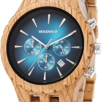 woodwear - Herrenuhr Blaue Stunde - Holzarmbanduhr Watch