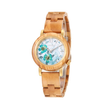 woodwear Oliva Bloom – Lagoon Damen-Holzuhr